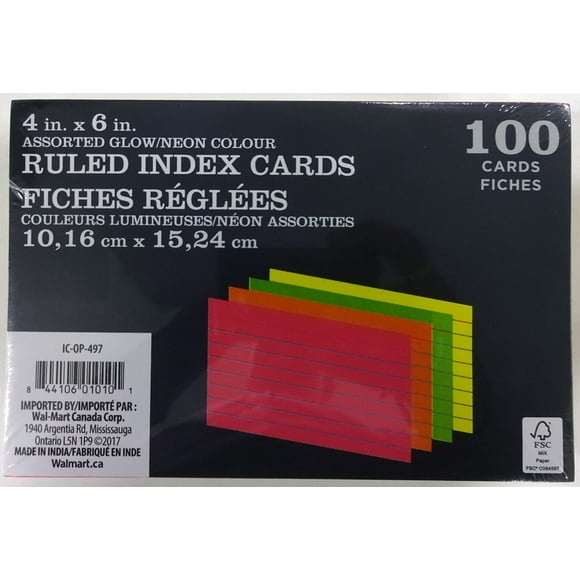Fiches lignées en néon