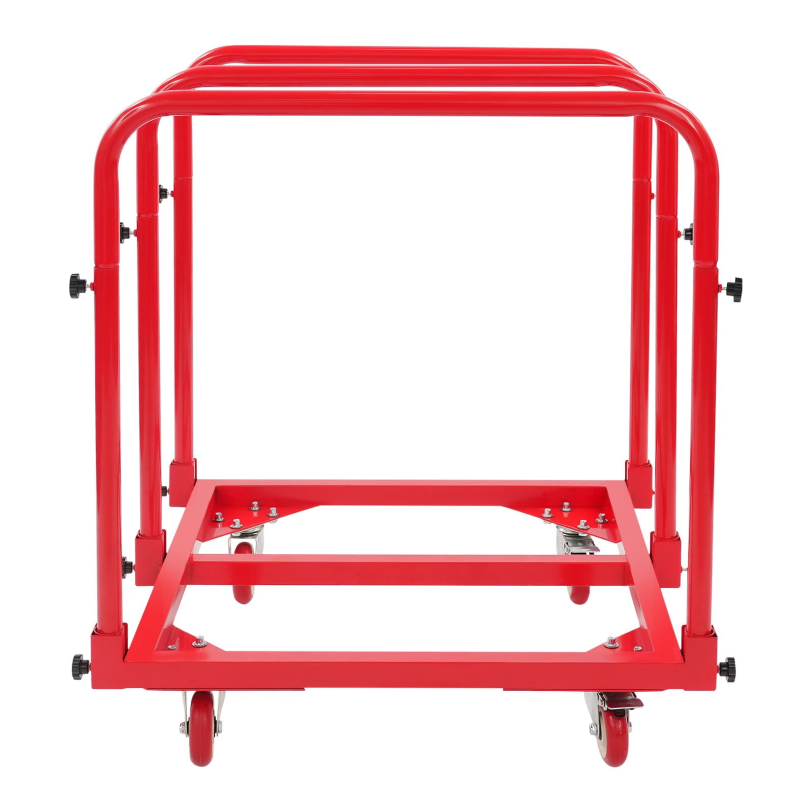 ToppiJoy Heavy Duty Hand Truck Dolly with 4 Swivel Casters, Industrial Hand Cart Hold up to 1400lbs for Plywood, Warehouse, Factory, Workshop (Red)