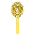 thumbnail image 4 of Cepillo desenredante de salón con cabezal redondo, cepillo alisador y peine para cabello rizado, amarillo, 4 of 14