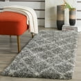 thumbnail image 5 of SAFAVIEH Montreal Vesela Geometric Diamonds Shag Runner Rug, Ivory/Grey, 2'3" x 7', 5 of 8