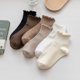 thumbnail image 1 of 2 Pairs Fashion Korean Japanese Harajuku Cute Cotton Socks Women Spring Summer Girl Solid Color Ladies Short Sock Set For Women, 1 of 5