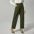 thumbnail image 6 of Dihao Dress Pants for Women Plus Size Women's Straight Leg Cropped Work Pants Elastic High Waist Wide Leg Business Casual Slacks with Pocket formal Occasion Pants Busiess Pants on Clearance, 6 of 6