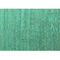 thumbnail image 1 of Ahgly Company Machine Washable Indoor Rectangle Abstract Turquoise Blue Modern Area Rugs, 4' x 6', 1 of 4