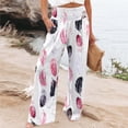thumbnail image 1 of WILLBEST Pantalones Casuales para Mujer: Cómodos Pantalones Largos de Pierna Ancha con Cordón En La Cintura Alta para Uso Diario. Mediana, 1 of 3