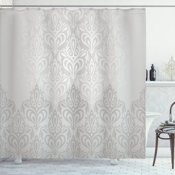 Ambesonne Vintage Shower Curtain, Medieval Victorian Pattern, 69"Wx75"L, Pale Grey
