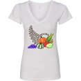 thumbnail image 3 of Inktastic Thanksgiving Cornucopia Word Art Women's V-Neck T-Shirt, 3 of 5