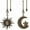 Bronze, variant on Ceiling Fan Pull Chain Set Decorative Totem Bohemia Pull Chain Pendant Extension 12 Inches Lighting Fan Beaded Ball Fan Pull Chain Extender Ornament with Connector Moon and Sun (Bronze)