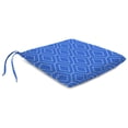 thumbnail image 3 of Jordan Manufacturing 18" x 19" Sniffen Delft Blue Diamond Rectangular Knife Edge Outdoor Chair Pad Seat Cushion with Ties (2 Pack), 3 of 9