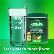 Benefiber Prebiotic Glp-1 Friendly Fiber + Supergreens Dietary Supplement Powder, Watermelon Lemonade Flavor, 8.8 oz (250g), 25 Day Supply