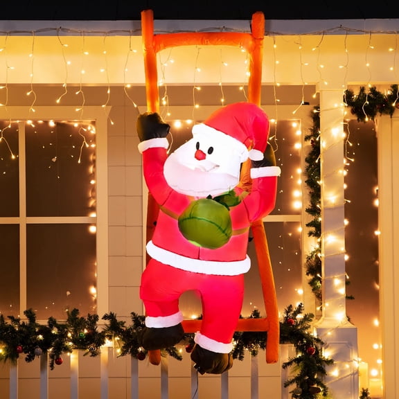 Papá Noel inflable navideño Joiedomi Climbing de 6 pies con LED