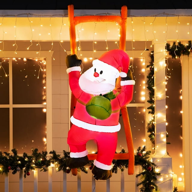 Papá Noel inflable navideño Joiedomi Climbing de 6 pies con LED