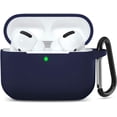 thumbnail image 1 of IBAOLEA Compatible for AirPods Pro Case Cover, [Front LED Visible] Silicone Protective Case for AirPods Pro 2019, Burgundy Navy Blue, 1 of 7