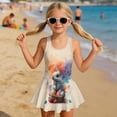 thumbnail image 3 of Xixirimido Rabbit Colorful Easter Eggs Print Girls Swimsuit Sleeveless One Piece Skirted Swimwear Modest Hawaiian Bathing Suit for Beach Water Park Kids Swim Dress, 6-7 Years, 3 of 7