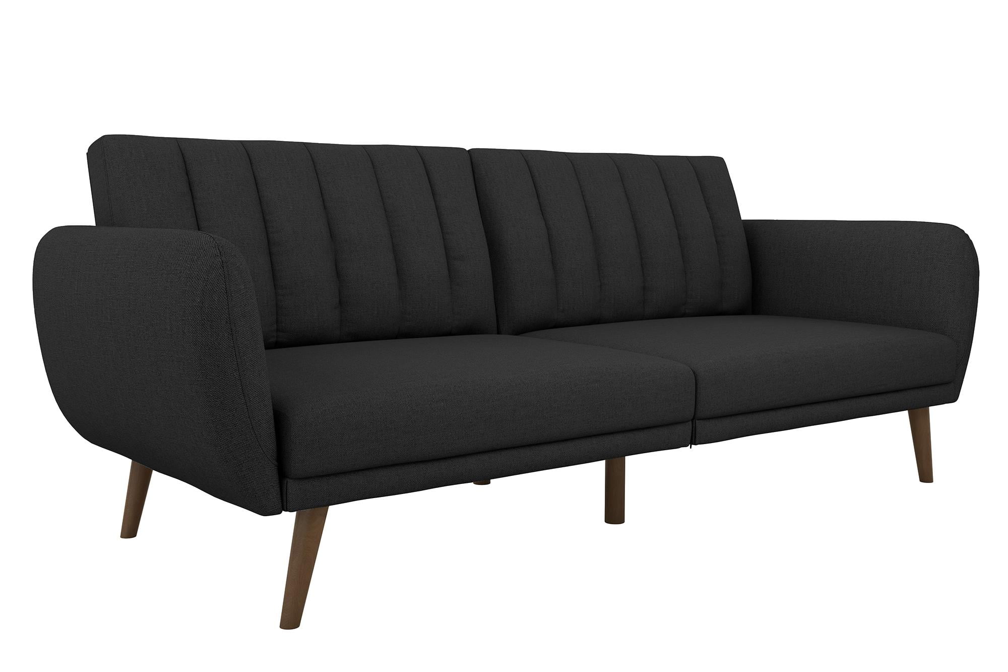 Novogratz Brittany Futon Sofa Bed And Couch Sleeper, Dark Gray Linen ...