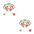 thumbnail image 3 of Justharion Christmas Static Sticker Fridge Window PVC Decal Home Office Shop Self -adhesive Decoration, Long Hat Santa Clause curve 2Set, 3 of 6