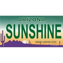 AZ Sunshine Photo License Plate Free Personalization on this Plate