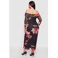 thumbnail image 3 of Women's Plus Size Floral Long Sleeve Mesh Off The Shoulder Dress, 3 of 3