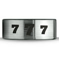 thumbnail image 2 of Tungsten Lucky Number Seven Band Ring 8mm Men Women Comfort Fit Brushed Gray Flat Cut Black Polished, 2 of 4