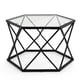 thumbnail image 5 of Costway Mesa de Café de Vidrio Geométrica, Mesa Central Hexagonal con Tapa de Vidrio Templado y Estructura de Metal, Mesa de Centro Moderna para Sala de Estar, Sala de Recepción, Oficina, 5 of 5