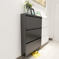 thumbnail image 4 of Zapatero de acero ultrafino, pared colgante estrecha con cerradura, elevador de pasillo, zapato tipo cubo abatible para puerta, 15cm, 4 of 4
