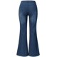 thumbnail image 4 of Pantalones vaqueros acampanados con bordado floral para mujer, talla grande, pierna ancha, tiro bajo, acampanados, 4 of 5