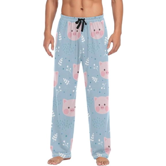 GZHJMY Pig Pajama Pants for Men, Lounge Pants Lightweight Men Pajama Bottoms with Drawstring Pockets, Christmas New Year Birthday Gifts, Small