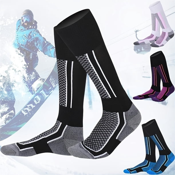 par de calcetines de esquí para hombre y mujer, cálidos y gruesos, para otoño e invierno, cómodos, cálidos y largos.