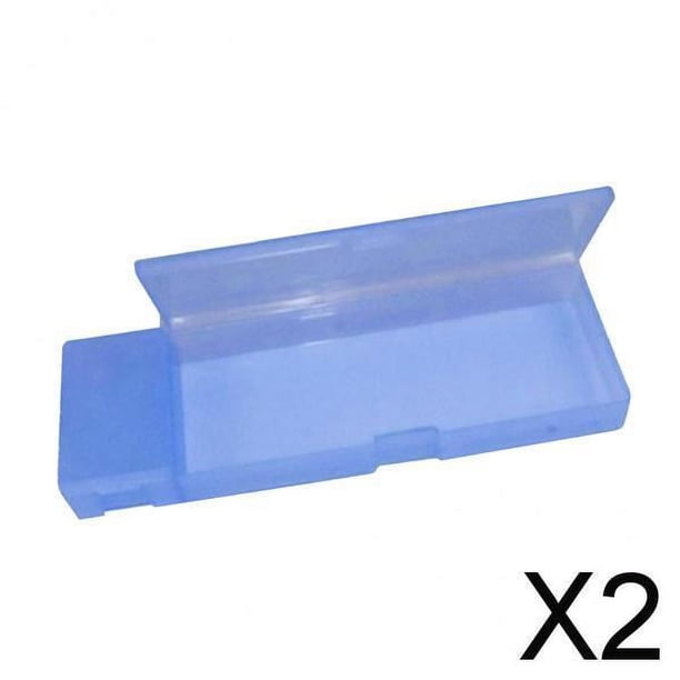 Paquete de 2-6 cajas de almacenamiento de plástico azul, estuche de papelería para aceite de acuarela 2 piezas