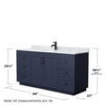 thumbnail image 6 of Wyndham Collection Miranda 66" Wood & Metal Single Bathroom Vanity in Blue/Black, 6 of 7
