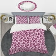 thumbnail image 2 of Designart 'Pink Leopard Pattern ' Mid-Century Modern Duvet Cover Set, 2 of 4