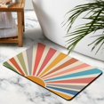 thumbnail image 3 of Cute Semi-Round Bath Mat with Bohemian Retro Sun Print: Non-Slip, Machine Washable, Small Carpet for Home, 20x32 inch, 3 of 5