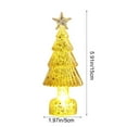 thumbnail image 3 of CuiLiyq Desktop Christmas Tree Decoration, 5.9 Inch Mini Glass Illuminated Christmas Tree, For Family Festivals Wedding and Party Desktop Decoration (Gold), 3 of 6