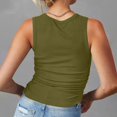 thumbnail image 4 of Diufon Womens Knit Tank Tops Round Neck Sleeveless Button Tops Summer Solid Color Pleated Slim Tees, 4 of 7