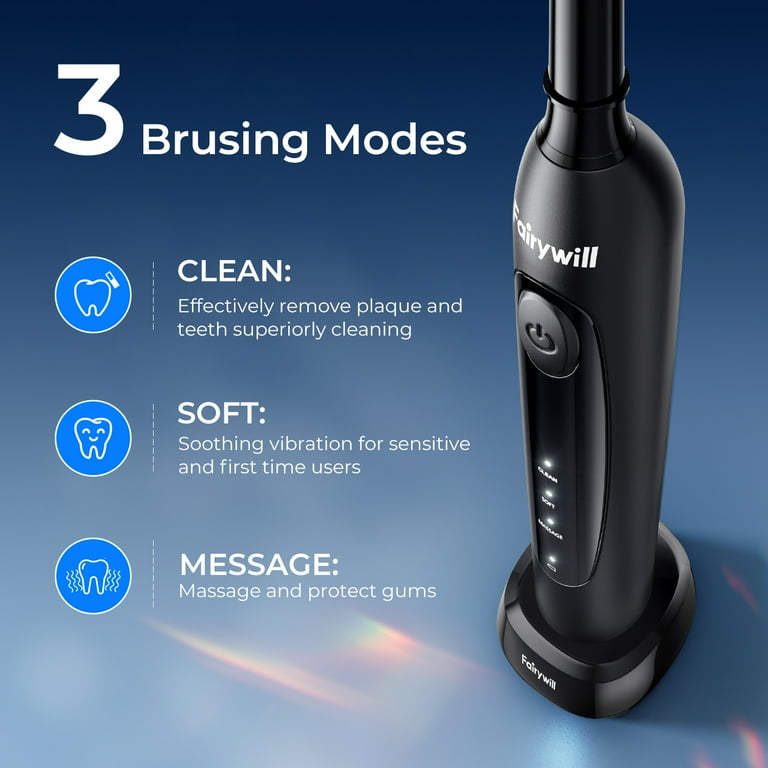 Fairywill Rotating Electric Toothbrush for Adults, Rechargeable, 4