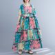 thumbnail image 4 of Vestido suelto vintage para mujer, bolsillos estampados de cintura alta, vestidos casuales de vacaci Abanopi Verde, 4 of 7