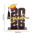 thumbnail image 3 of Hometravel 2026 Graduation Season Wooden Tabletop Ornament, Decorative Holiday Gift for Graduates, Keepsake Display for Desk, Shelf, Commencement Celebration, 3 of 7