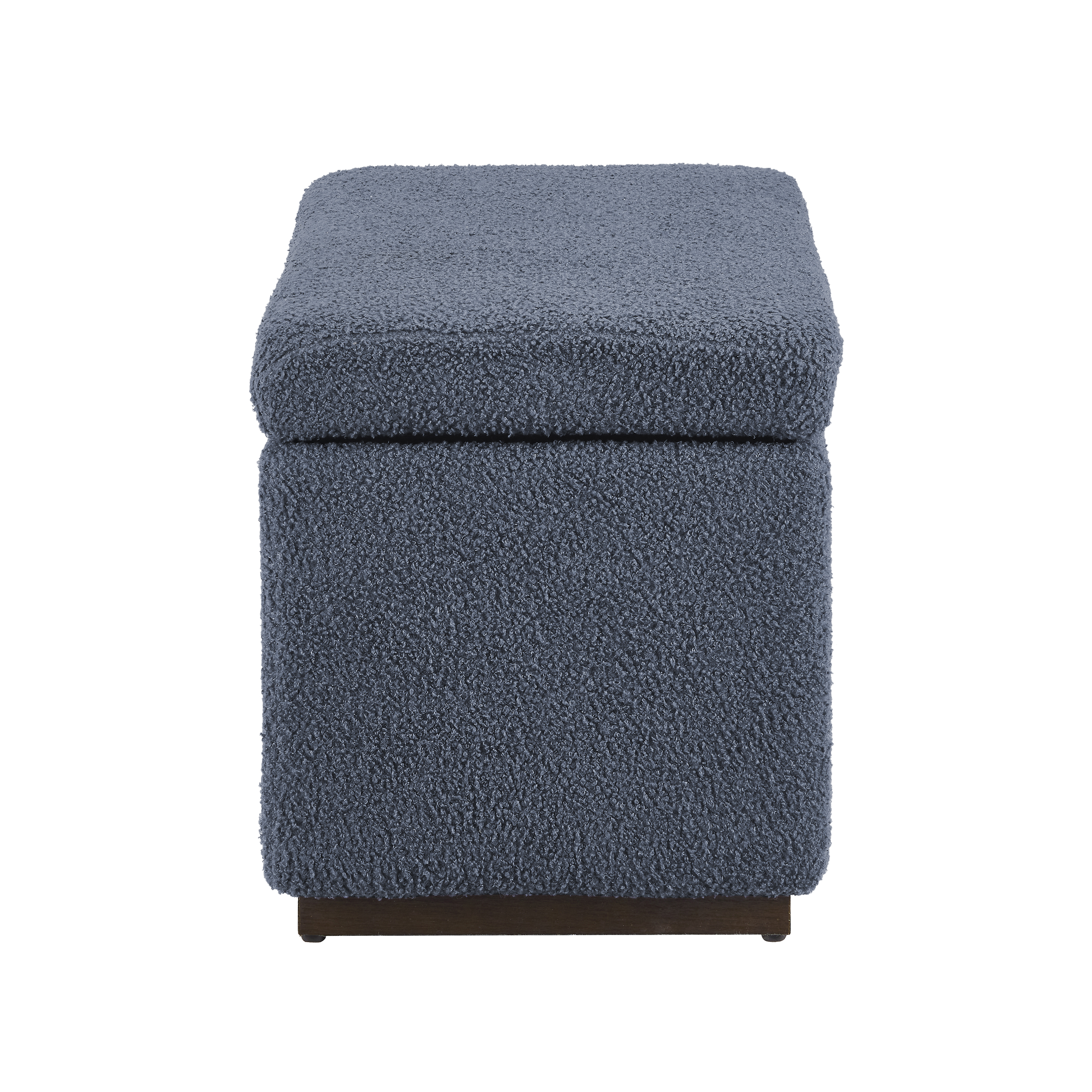 Linon Elta Rectangle Storage Ottoman, Dark Gray Faux Leather