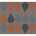 thumbnail image 1 of RAFFI - Modern Geometric Color Grey, Light Blue, Orange Wallpaper Roll, 1 of 1
