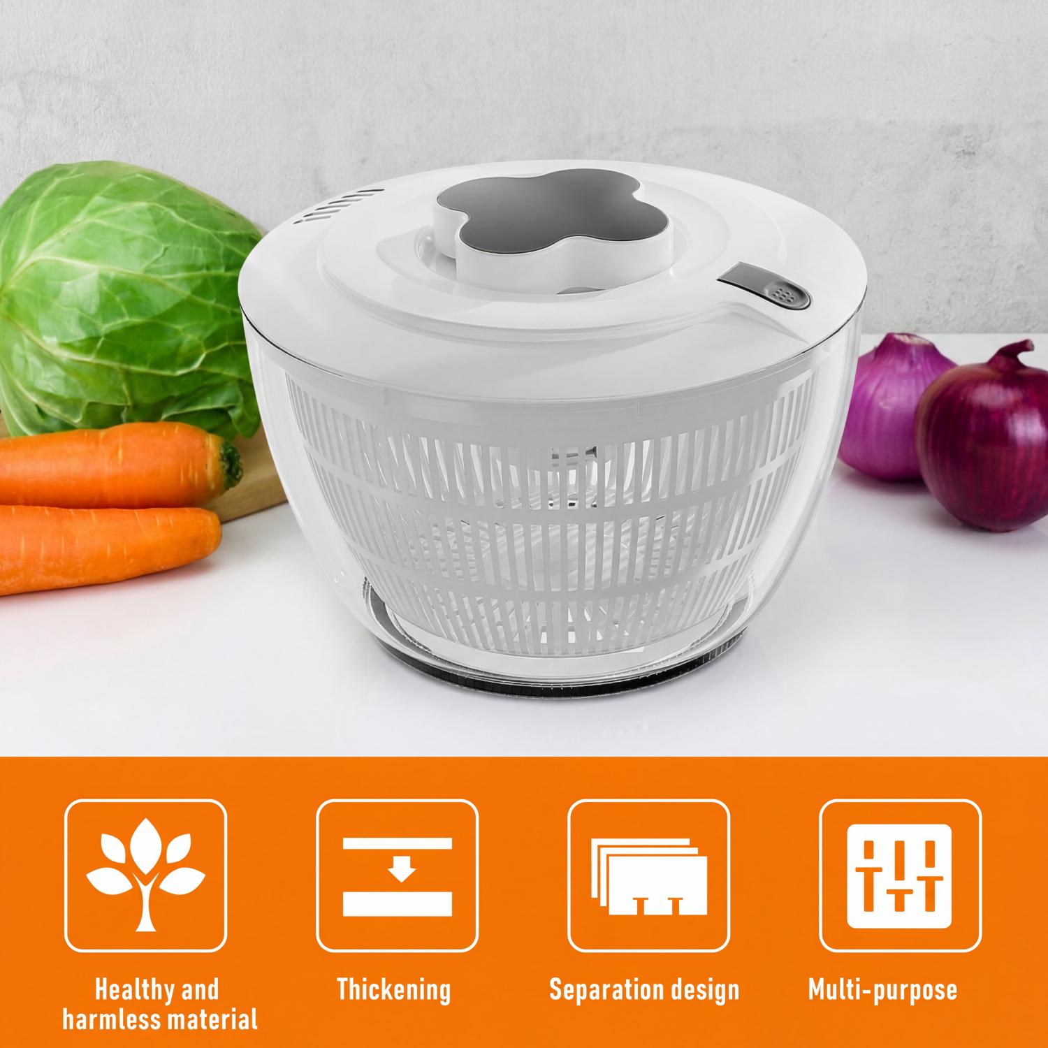 AMBLER 4.4-Quart Salad Spinner, Gray photo 6