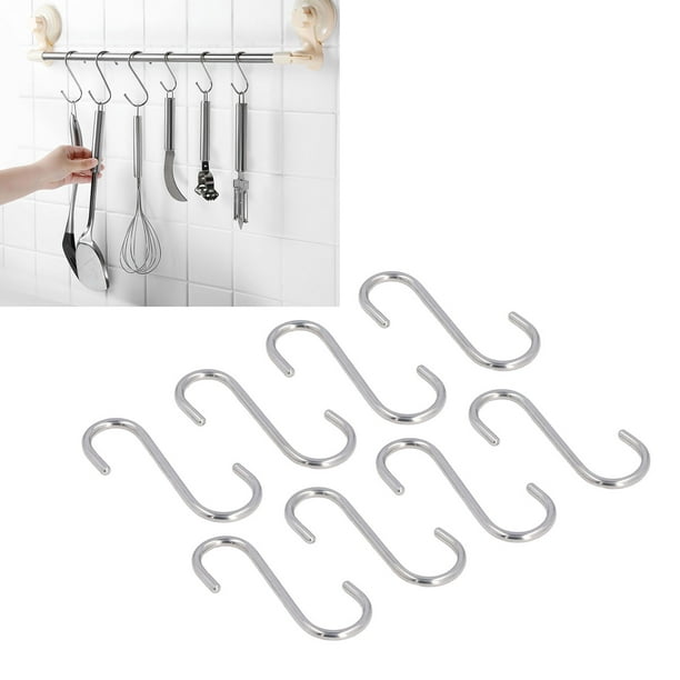 Heavy Duty S Hooks, Large Size 8PCS Stainless Steel S Hook Rustproof  Portable For Office For Kitchen For Shower Room 8 Pack S Hook