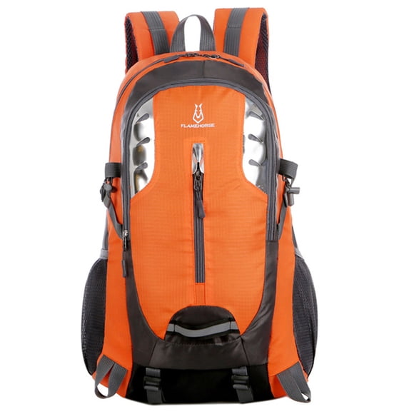 FLAMEHORSE Ultralight Orange Hiking Backpack with Multiple Compartments and Durable Nylon Fabric for Outdoor Adventures