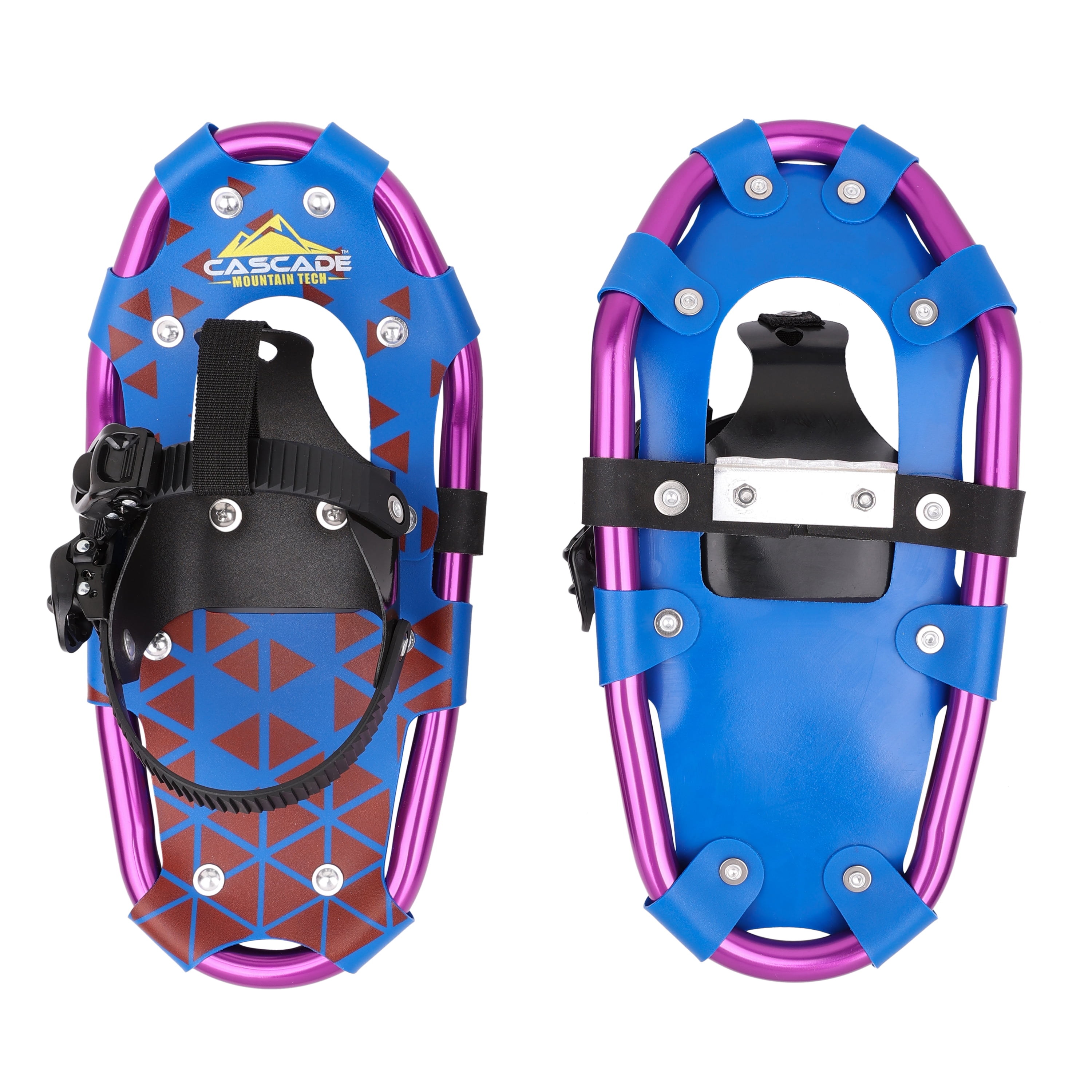 Cascade Mountain Tech Lightweight Aluminum Frame Kid's Snowshoes - Size 14. 1 Pair, Ratchet Bindings