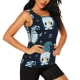 thumbnail image 2 of Hirioo Gnome and Snowflakes for Women's Workout Tank Top Sleeveless Workout Tops Athletic Gym Shirts-XX-Large, 2 of 7