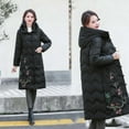 thumbnail image 5 of Cutuoiiu Women's Mid To Long Style Pan Mouth Quilted Jacket Embroidered with Thickened Warm Jacket Gifts, 5 of 5