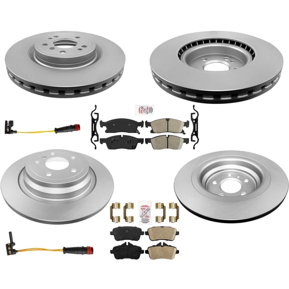 Coated Disc Brake Rotors Brake Pads Fits For 12-15 Mercedes ML350 4 Matic No AMG