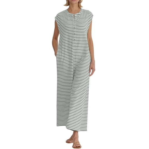 Women's Pants Womens Striped Jumpsuit Sleeveless Button Down Wide Leg Jumpsuit Rompers Pants With Pockets,Gray Women's Casual Pants S