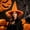 Orange, variant on Halloween Witch Hat 15 Inch - Gold Foil Print Pointed Wizard Cap with Fringe Trim for Adult Kids Costume Party Dress Up Accessory