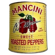 Mancini Roasted Peppers - 6 PACKS : Mancini Roasted Red Peppers - no.10 can .