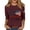 Wine, variant on Women's T-Shirts America 250 Patriotic Flag Graphic Crew Neck 3/4 Sleeve Anniversary Top