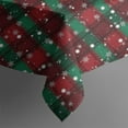 thumbnail image 5 of Red and Green Plaid Christmas Snow Pattern Square Tablecloth,Waterproof Square Table Cover,Wipeable Spillproof Washable Table Cover for Home Kitchen Party Decor 52"x52"(132x132cm), 5 of 6